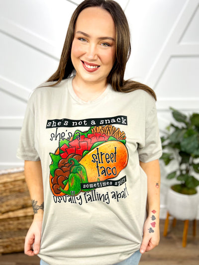Street Taco Graphic Tee-110 Short Sleeve Top-Heathered Boho-Heathered Boho Boutique, Women's Fashion and Accessories in Palmetto, FL