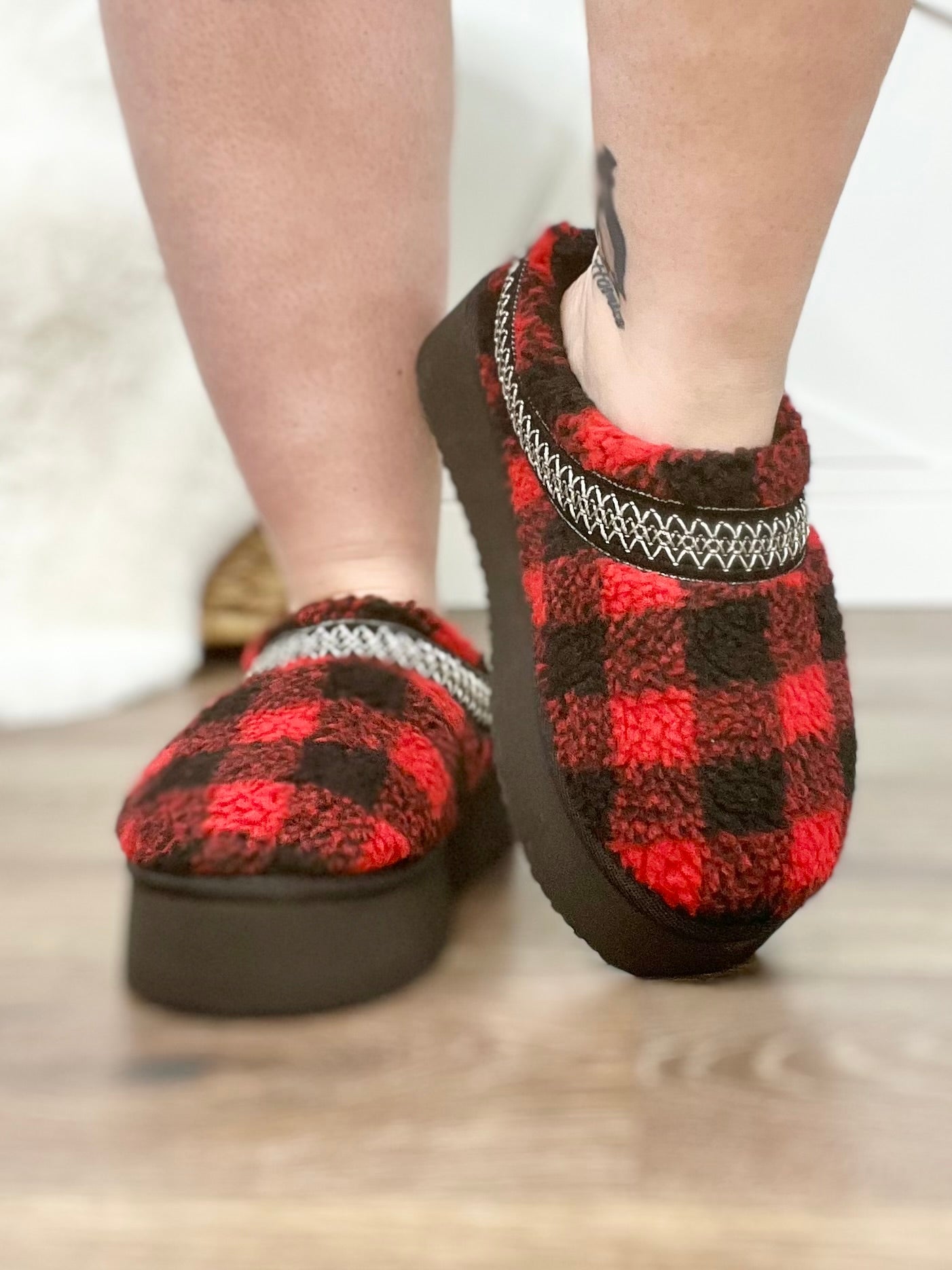 Plaid Platform Slippers-350 Shoes-Simply Southern-Heathered Boho Boutique, Women's Fashion and Accessories in Palmetto, FL