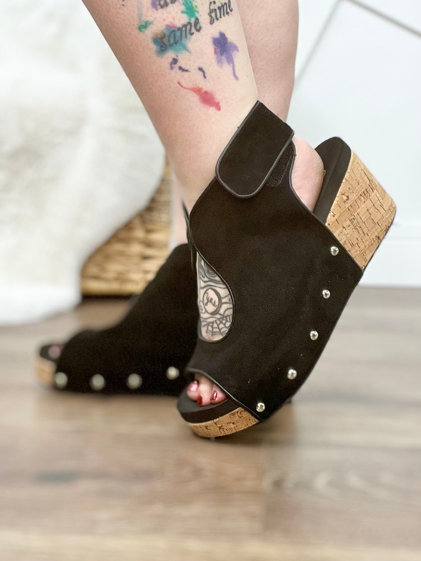 Black Frisky Wedges-350 Shoes-Corkys-Heathered Boho Boutique, Women's Fashion and Accessories in Palmetto, FL