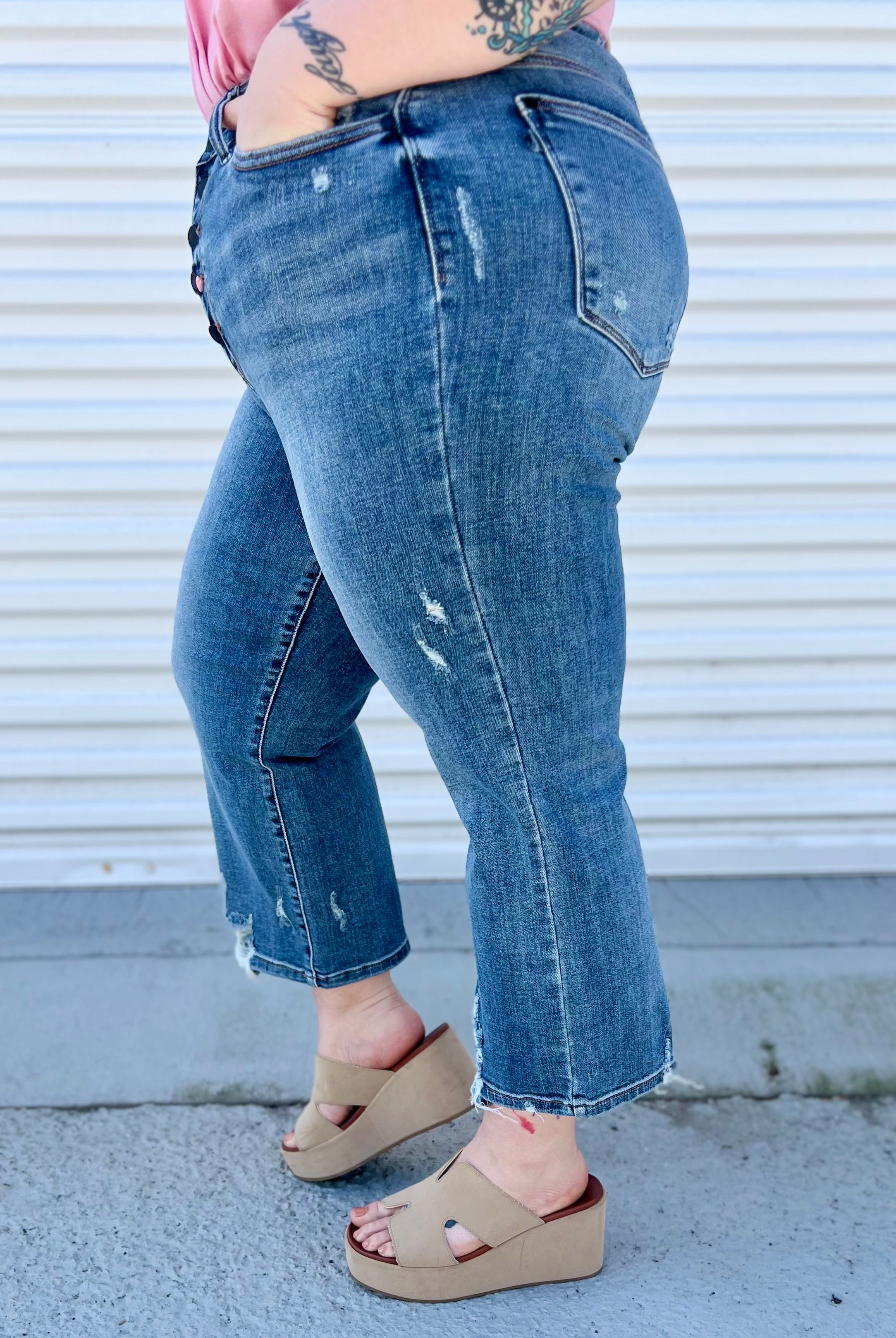 Landslide Cropped Wide Leg by Judy Blue-190 Jeans-Judy Blue-Heathered Boho Boutique, Women's Fashion and Accessories in Palmetto, FL