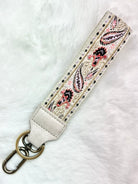 1.5" Paisley Jaquard Easy Find Wristlet Keychain-340 Other Accessories-Joy Susan-Heathered Boho Boutique, Women's Fashion and Accessories in Palmetto, FL