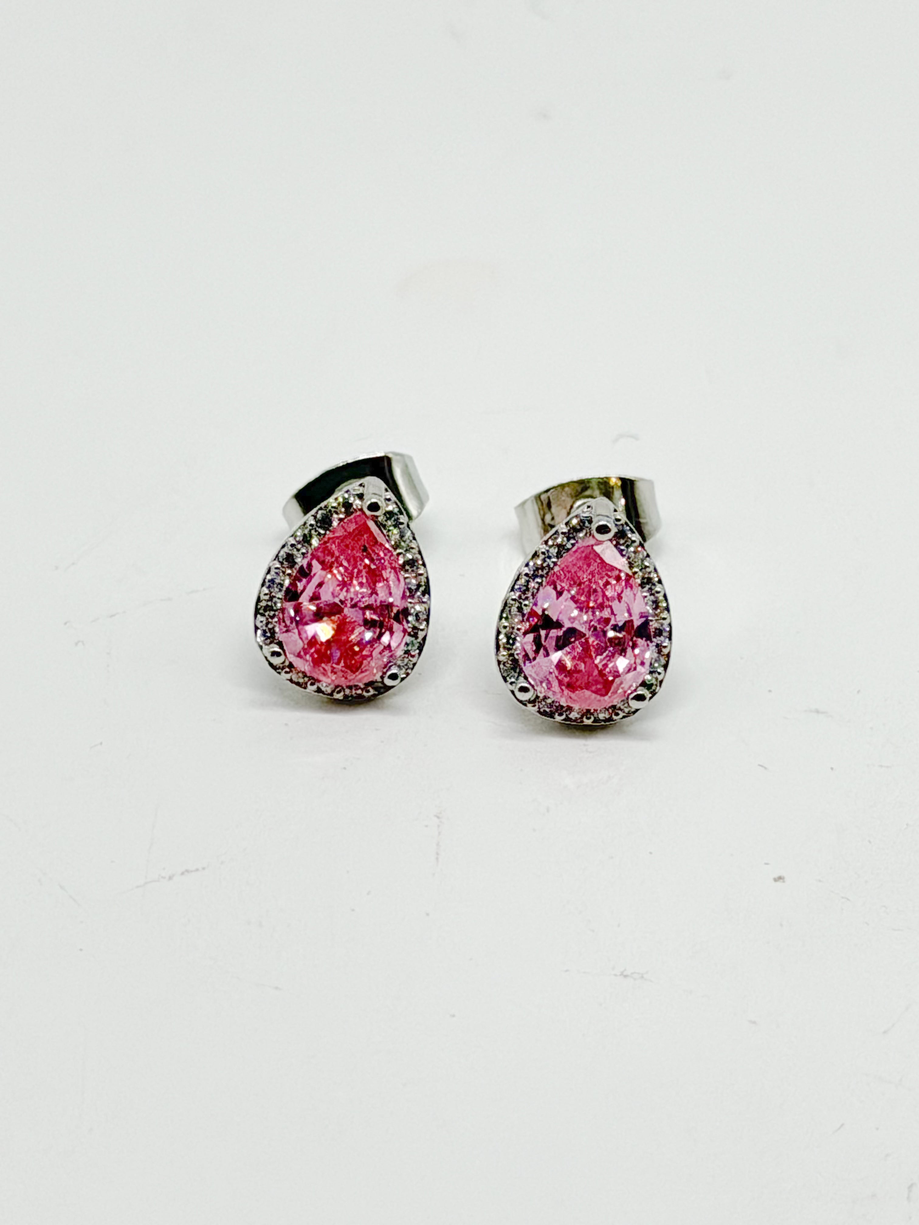 Pink Teardrop Stud Earring-310 Jewelry-NIHAO JEWELRY-Heathered Boho Boutique, Women's Fashion and Accessories in Palmetto, FL