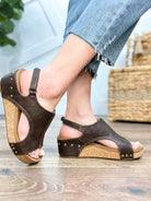 Chocolate Smooth Volta Wedges by Corky-350 Shoes-Corkys-Heathered Boho Boutique, Women's Fashion and Accessories in Palmetto, FL
