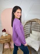 Atlas Pocket Long Sleeve Top-Plum-120 Long Sleeve Tops-Heathered Boho-Heathered Boho Boutique, Women's Fashion and Accessories in Palmetto, FL
