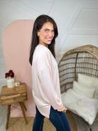 Atlas Pocket Long Sleeve Top-Blush-120 Long Sleeve Tops-Heathered Boho-Heathered Boho Boutique, Women's Fashion and Accessories in Palmetto, FL
