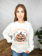 Halloween University Graphic Sweatshirt-125 Sweater-Heathered Boho-Heathered Boho Boutique, Women's Fashion and Accessories in Palmetto, FL