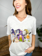 Halloween Gnomes Graphic Tee-130 Graphic Tees-Heathered Boho-Heathered Boho Boutique, Women's Fashion and Accessories in Palmetto, FL