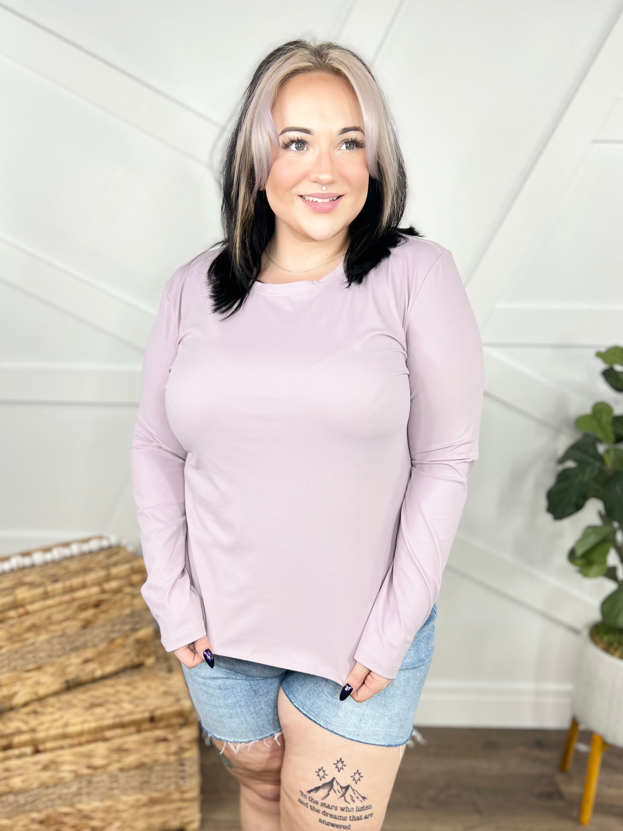 DOORBUSTER: Basics are Best Long Sleeve Top-120 Long Sleeve Tops-White Birch-Heathered Boho Boutique, Women's Fashion and Accessories in Palmetto, FL