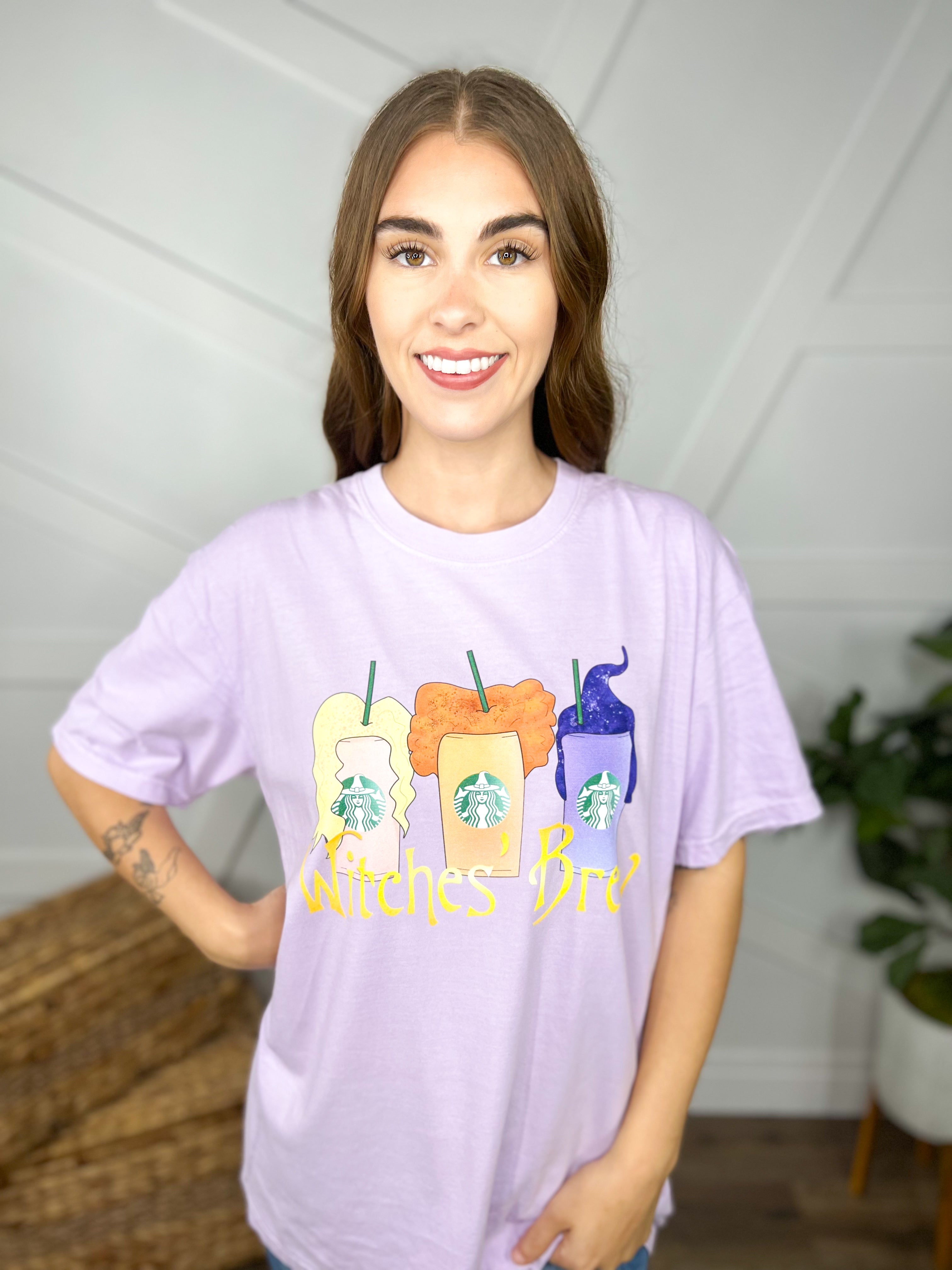 Witches Brew Graphic Tee-130 Graphic Tees-Heathered Boho-Heathered Boho Boutique, Women's Fashion and Accessories in Palmetto, FL