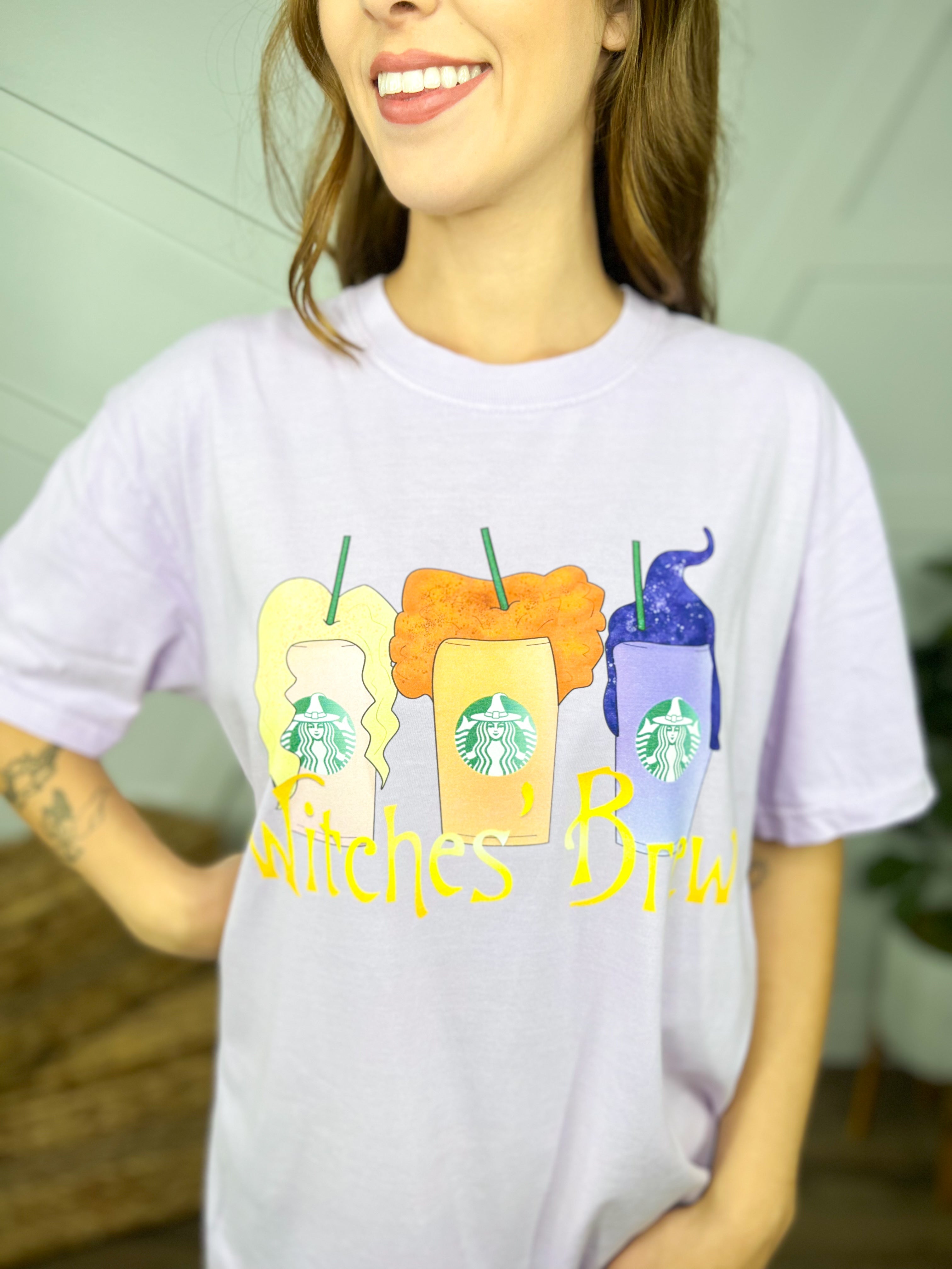 Witches Brew Graphic Tee-130 Graphic Tees-Heathered Boho-Heathered Boho Boutique, Women's Fashion and Accessories in Palmetto, FL