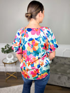 Fit for Floral Top-110 Short Sleeve Top-ENTRO-Heathered Boho Boutique, Women's Fashion and Accessories in Palmetto, FL