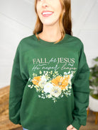 Fall for Jesus Graphic Sweatshirt-125 Sweater-Heathered Boho-Heathered Boho Boutique, Women's Fashion and Accessories in Palmetto, FL