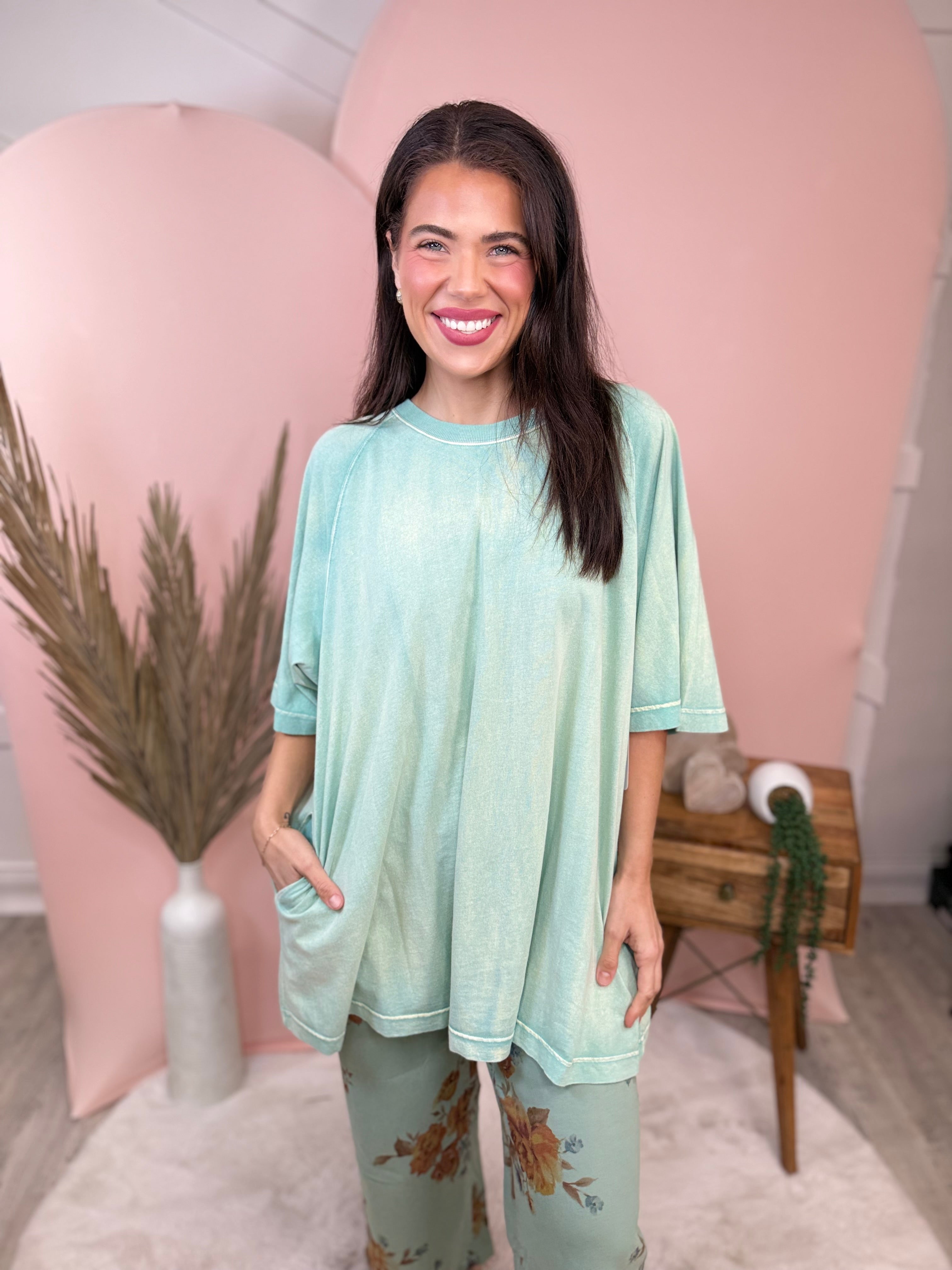Untamed Tunic Top-110 SHORT SLEEVE TOP-EASEL-Heathered Boho Boutique, Women's Fashion and Accessories in Palmetto, FL