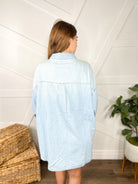 Parent Trap Denim Shirt Dress-120 Long Sleeve Tops-Risen Jeans-Heathered Boho Boutique, Women's Fashion and Accessories in Palmetto, FL