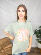 Painted Pumpkin Graphic Tee-130 Graphic Tees-Heathered Boho-Heathered Boho Boutique, Women's Fashion and Accessories in Palmetto, FL