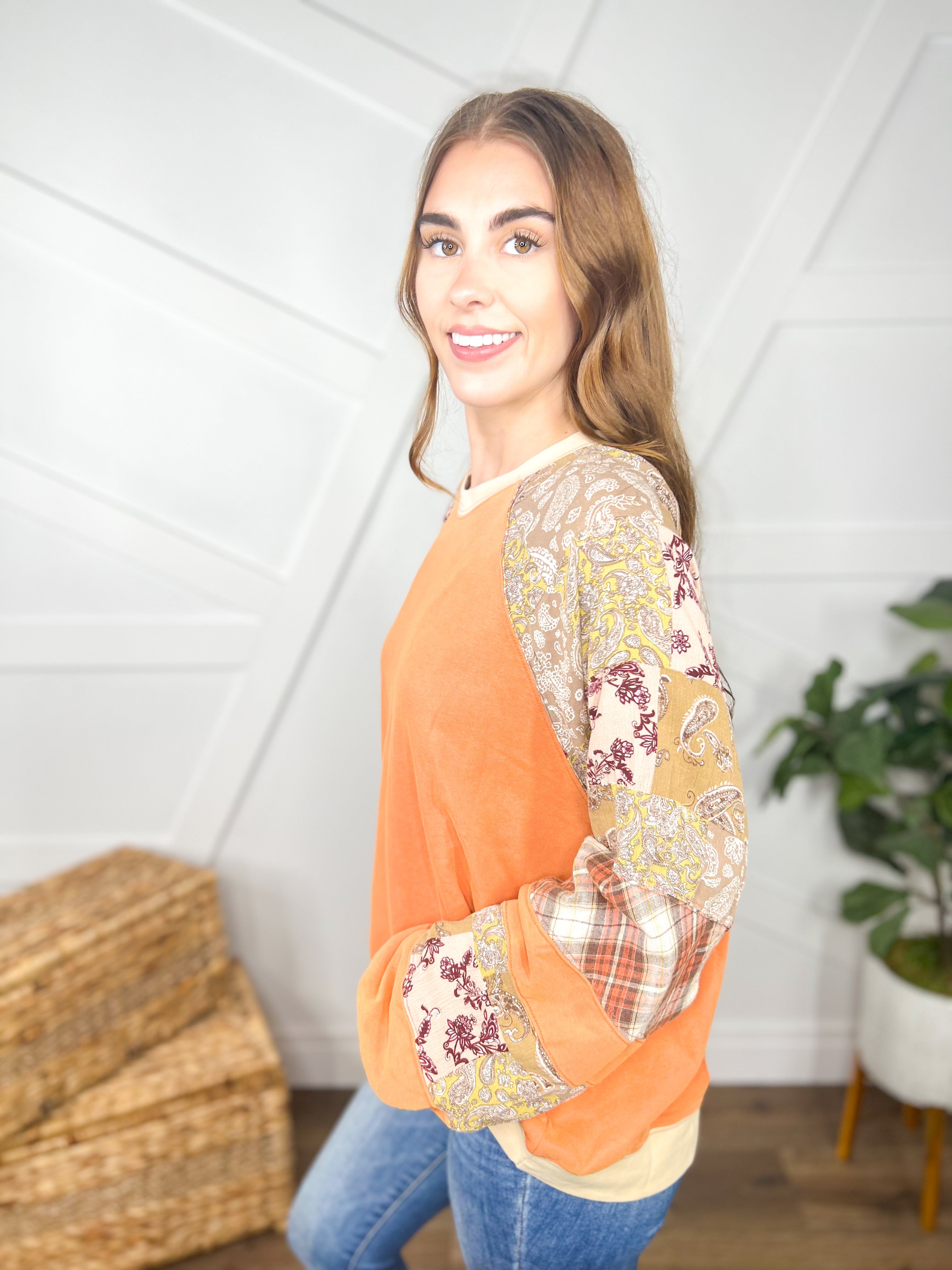 RESTOCK: Wild West Long Sleeve Top-120 Long Sleeve Tops-Easel-Heathered Boho Boutique, Women's Fashion and Accessories in Palmetto, FL