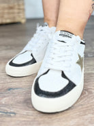 Black and White Reflex Vintage Havana Sneakers-350 Shoes-Vintage Havana-Heathered Boho Boutique, Women's Fashion and Accessories in Palmetto, FL