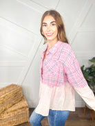 Bigger Things Button Down Top-120 Long Sleeve Tops-Bibi-Heathered Boho Boutique, Women's Fashion and Accessories in Palmetto, FL