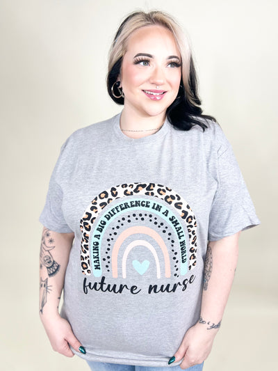 Future Nurse Graphic Tee-130 Graphic Tees-Heathered Boho-Heathered Boho Boutique, Women's Fashion and Accessories in Palmetto, FL