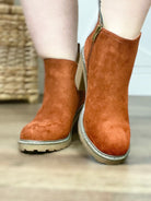 Rust Faux Suede Bite Me Boots-350 Shoes-Corkys-Heathered Boho Boutique, Women's Fashion and Accessories in Palmetto, FL