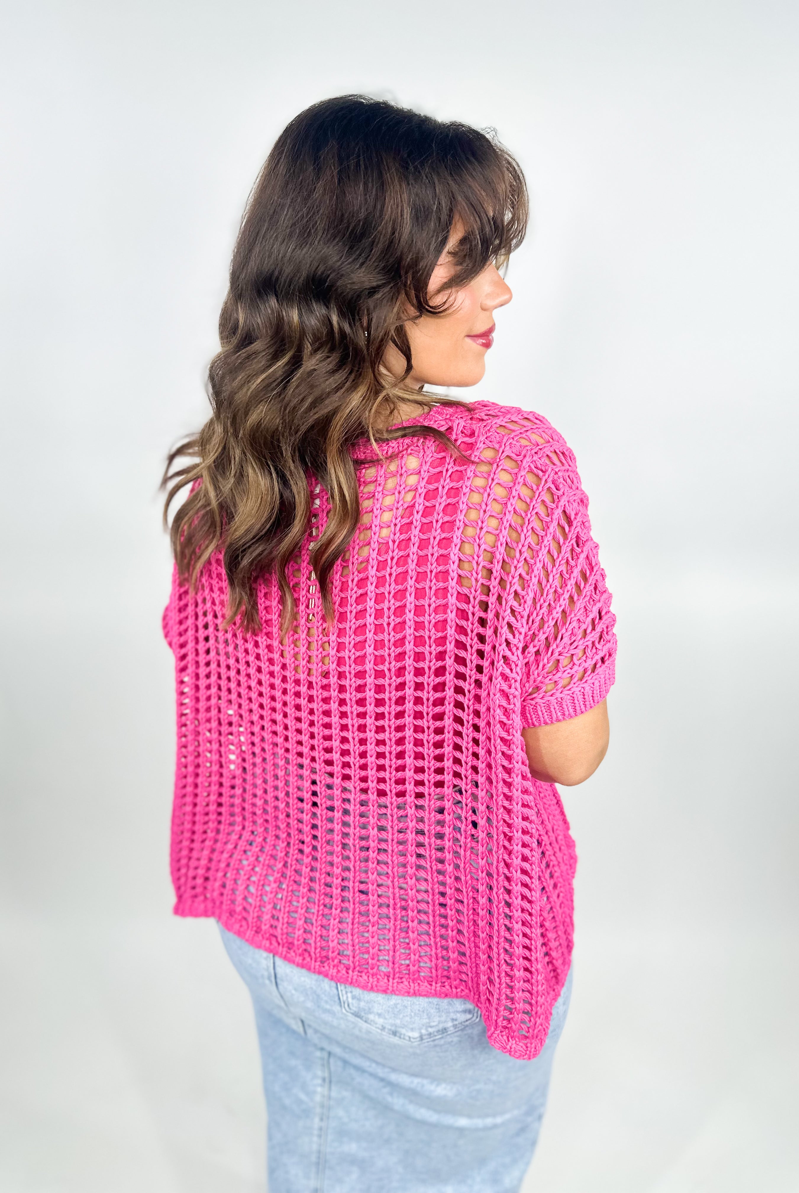 RESTOCK: What a Catch Crochet Top-110 Short Sleeve Top-Bibi-Heathered Boho Boutique, Women's Fashion and Accessories in Palmetto, FL