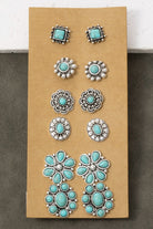 Multi Turquoise Stone Concho Earrings Set-310 Jewelry-Fame Accessories-Heathered Boho Boutique, Women's Fashion and Accessories in Palmetto, FL