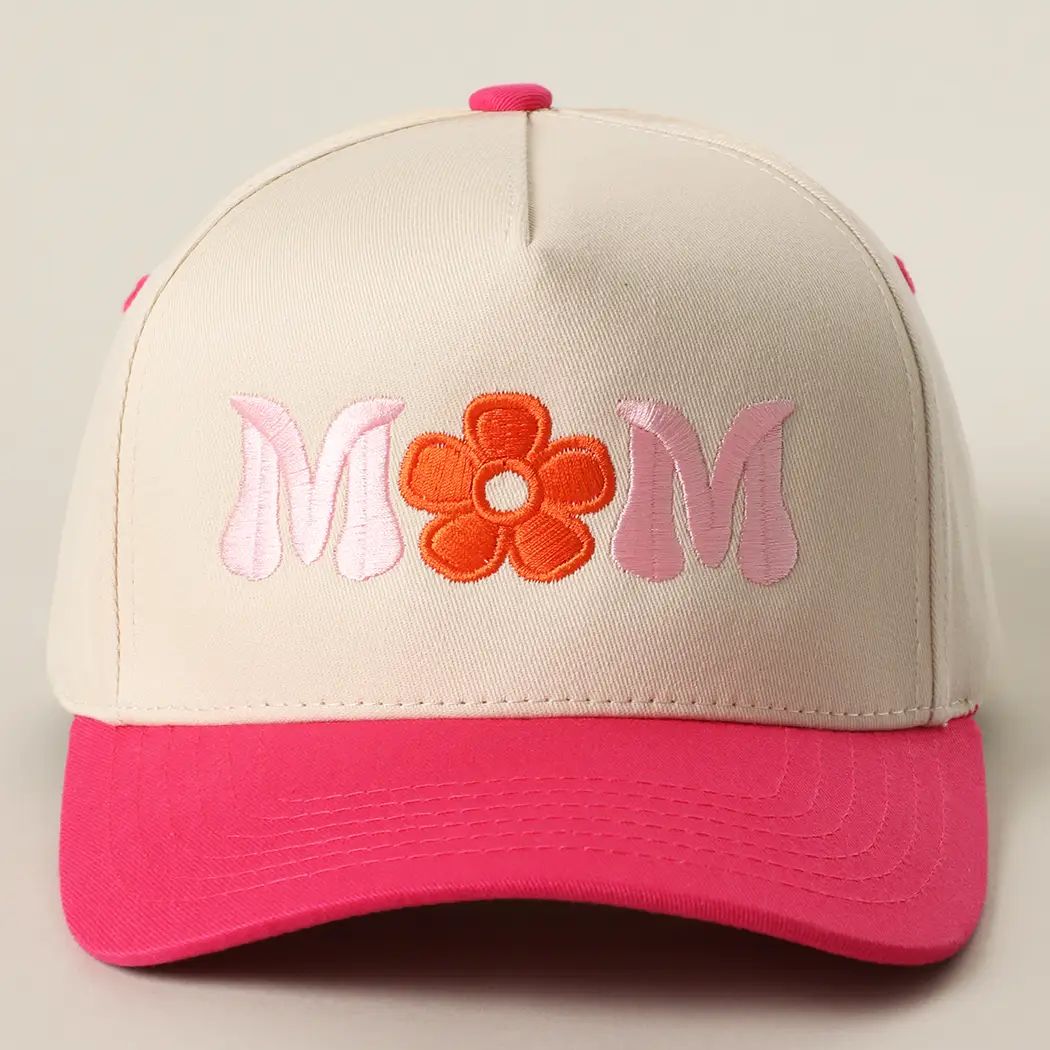 Retro Flower Mom Cap-330 Headwear-Fashion City-Heathered Boho Boutique, Women's Fashion and Accessories in Palmetto, FL