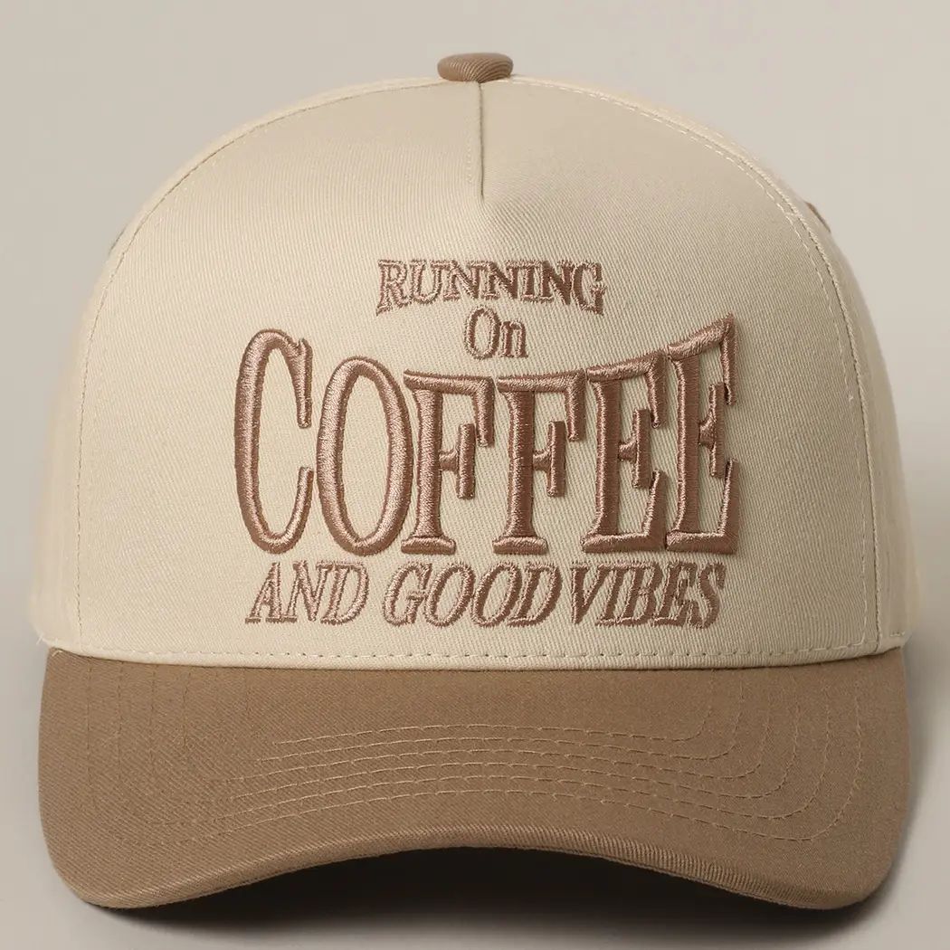 Coffee & Good Vibes Trucker Hat-330 Headwear-Fashion City-Heathered Boho Boutique, Women's Fashion and Accessories in Palmetto, FL