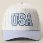 USA Pinstripe Trucker Hat-330 Headwear-Fashion City-Heathered Boho Boutique, Women's Fashion and Accessories in Palmetto, FL