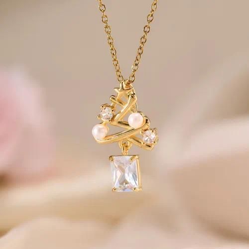 Dainty Crystal Christmas Tree Necklace-310 Jewelry-NIHAO JEWELRY-Heathered Boho Boutique, Women's Fashion and Accessories in Palmetto, FL