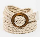 Wooden Circle Buckle Braided Belt-340 Other Accessories-Fame Accessories-Heathered Boho Boutique, Women's Fashion and Accessories in Palmetto, FL