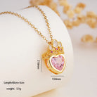 👑 Crown Jewel Heart Necklace-310 JEWELRY-NIHAO JEWELRY-Heathered Boho Boutique, Women's Fashion and Accessories in Palmetto, FL