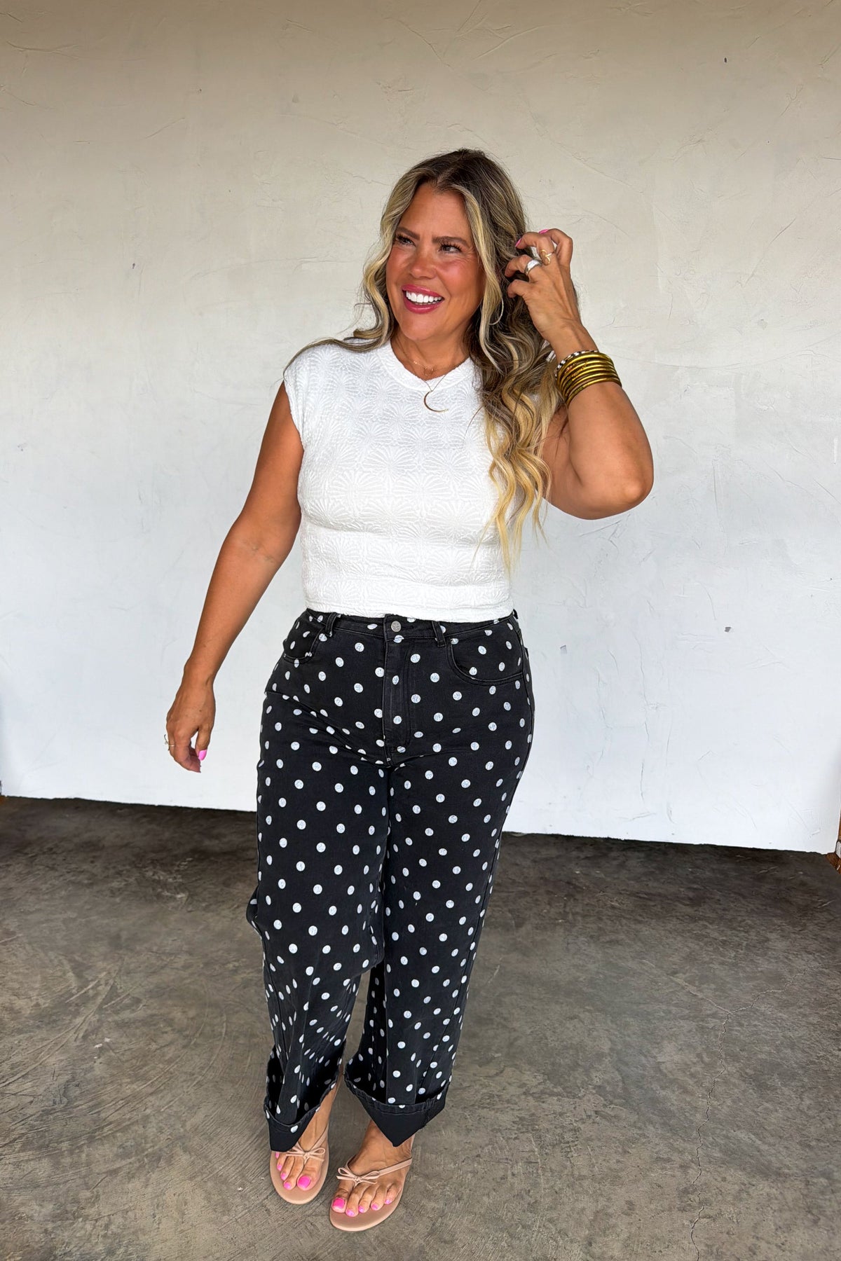 Hocus Pocus Dot Jeans by Blakeley-190 JEANS-BLAKELEY-Heathered Boho Boutique, Women's Fashion and Accessories in Palmetto, FL
