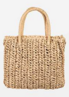 Raffia Braided Square Handbag-320 Bags-Fame Accessories-Heathered Boho Boutique, Women's Fashion and Accessories in Palmetto, FL