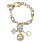 Two-Tone Cable Charm Bracelet-310 Jewelry-Millenx Accessories, LLC.-Heathered Boho Boutique, Women's Fashion and Accessories in Palmetto, FL