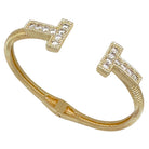 CZ Pave T Bangle-310 Jewelry-Millenx Accessories, LLC.-Heathered Boho Boutique, Women's Fashion and Accessories in Palmetto, FL