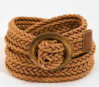 Wooden Circle Buckle Braided Belt-340 Other Accessories-Fame Accessories-Heathered Boho Boutique, Women's Fashion and Accessories in Palmetto, FL