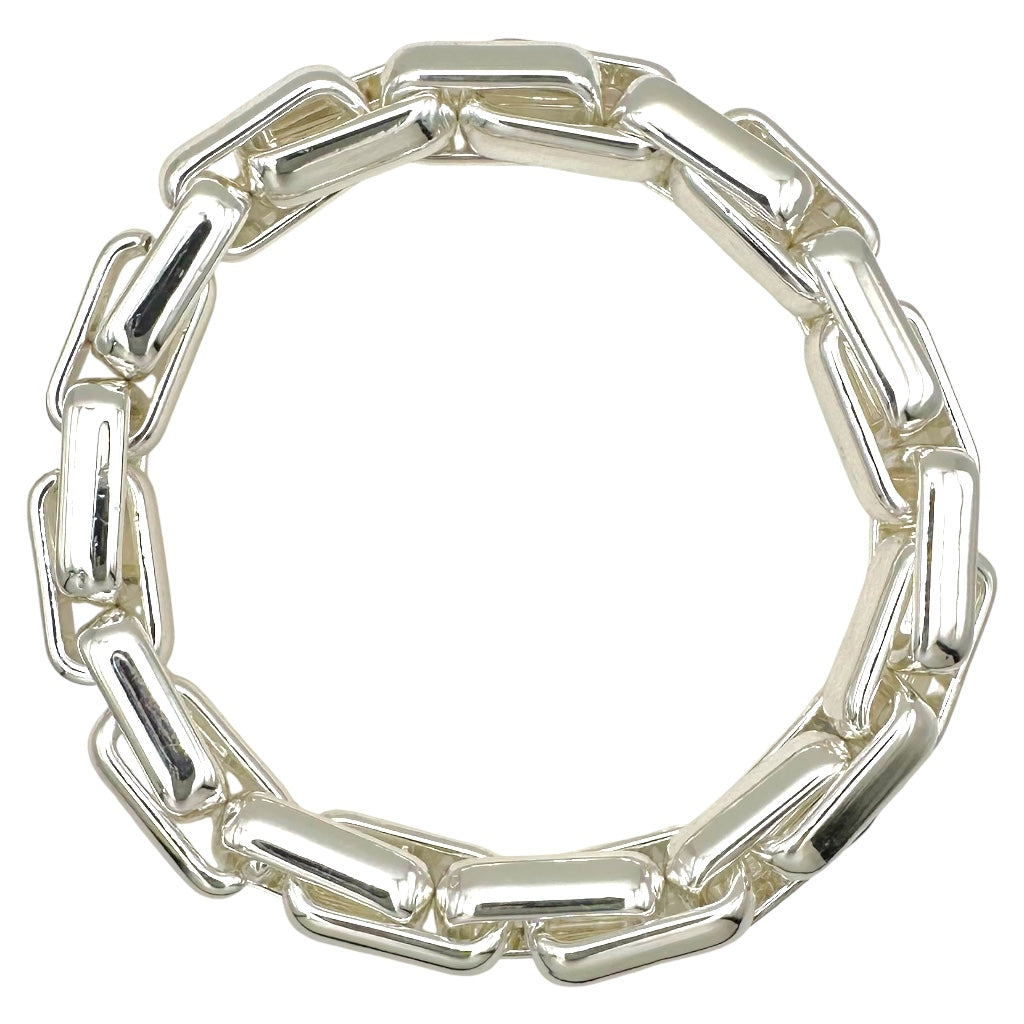 Stretch Hammered Link Bracelet-310 Jewelry-Millenx Accessories, LLC.-Heathered Boho Boutique, Women's Fashion and Accessories in Palmetto, FL