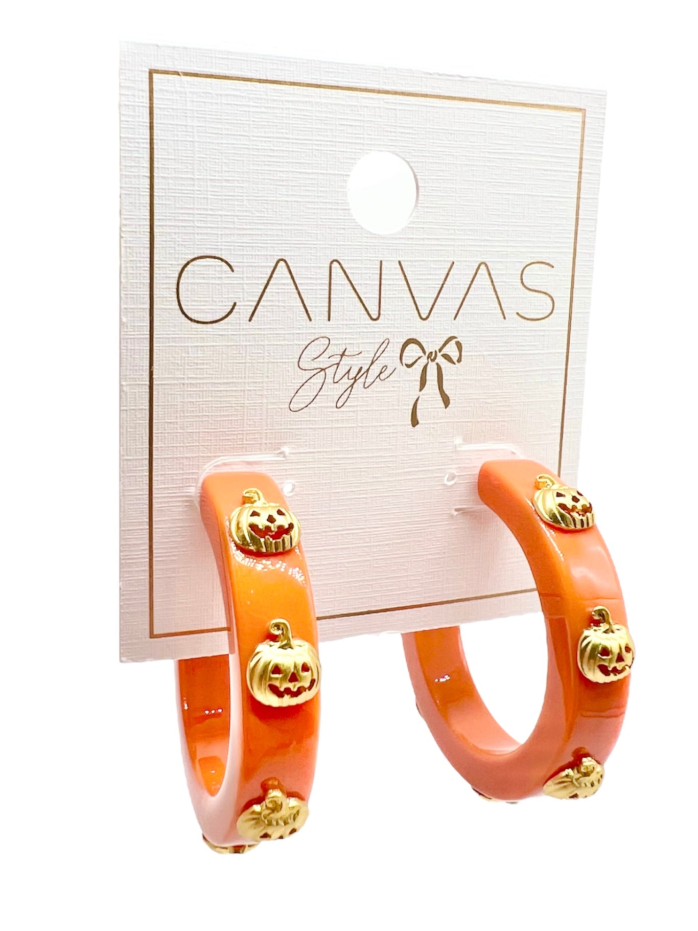 Jack O' Lantern Resin Hoop Earrings-310 Jewelry-Canvas-Heathered Boho Boutique, Women's Fashion and Accessories in Palmetto, FL