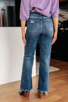 Rose High Rise 90's Straight Jeans in Dark Wash-Jeans-Ave Shops-Heathered Boho Boutique, Women's Fashion and Accessories in Palmetto, FL