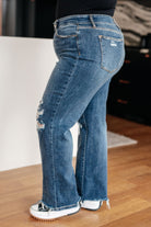 Rose High Rise 90's Straight Jeans in Dark Wash-Jeans-Ave Shops-Heathered Boho Boutique, Women's Fashion and Accessories in Palmetto, FL