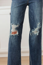 Rose High Rise 90's Straight Jeans in Dark Wash-Jeans-Ave Shops-Heathered Boho Boutique, Women's Fashion and Accessories in Palmetto, FL