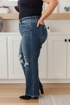 Rose High Rise 90's Straight Jeans in Dark Wash-Jeans-Ave Shops-Heathered Boho Boutique, Women's Fashion and Accessories in Palmetto, FL