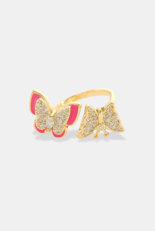 Enamel Butterfly Ring-310 Jewelry-OMGBLINGS-Heathered Boho Boutique, Women's Fashion and Accessories in Palmetto, FL