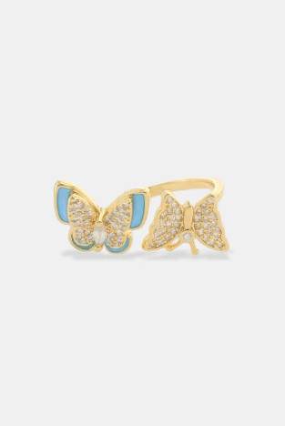 Enamel Butterfly Ring-310 Jewelry-OMGBLINGS-Heathered Boho Boutique, Women's Fashion and Accessories in Palmetto, FL