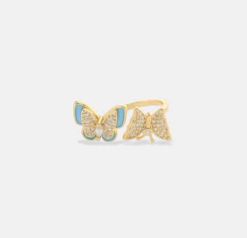 Enamel Butterfly Ring-310 Jewelry-OMGBLINGS-Heathered Boho Boutique, Women's Fashion and Accessories in Palmetto, FL