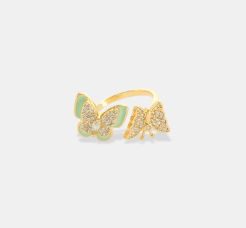 Enamel Butterfly Ring-310 Jewelry-OMGBLINGS-Heathered Boho Boutique, Women's Fashion and Accessories in Palmetto, FL