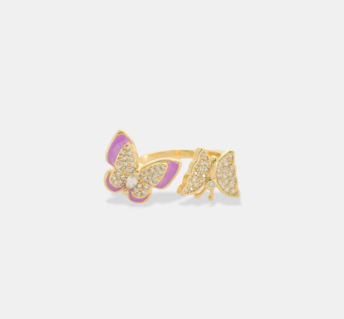 Enamel Butterfly Ring-310 Jewelry-OMGBLINGS-Heathered Boho Boutique, Women's Fashion and Accessories in Palmetto, FL