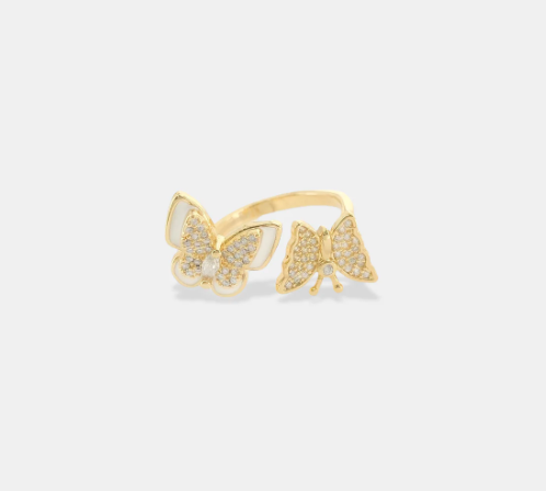 Enamel Butterfly Ring-310 Jewelry-OMGBLINGS-Heathered Boho Boutique, Women's Fashion and Accessories in Palmetto, FL