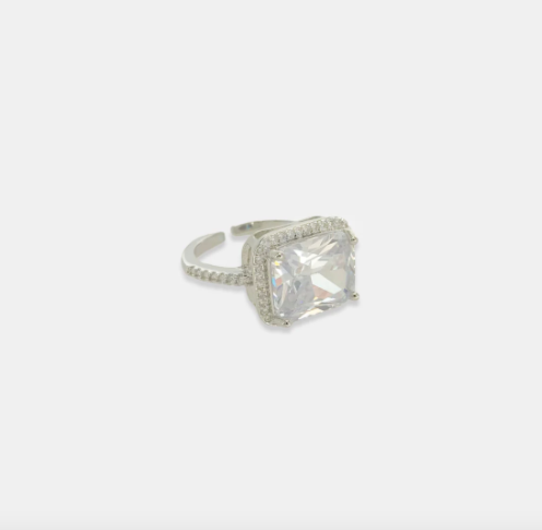 Rectangle CZ Ring-310 Jewelry-OMGBLINGS-Heathered Boho Boutique, Women's Fashion and Accessories in Palmetto, FL